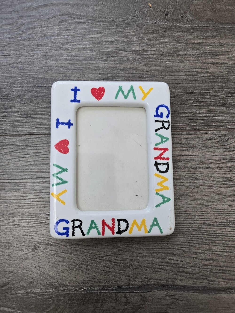 1990's Ceramic I Love My Grandma Picture Frame Or Magnet